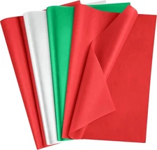 Christmas tissue paper 100 sheets red green white wrapping paper