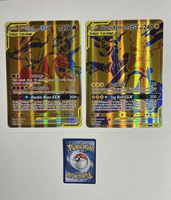 Reshiram & Charizard GX SM247 + Pikachu & Zekrom GX SM248 Promo Jumbo Cards