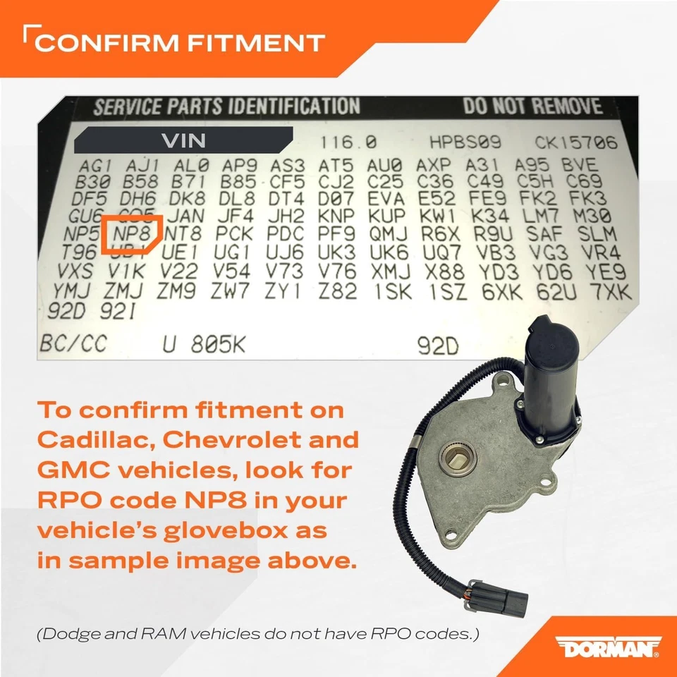 Dorman 600-901 Transfer Case Motor fits Cadillac, Chevrolet and GMC models - Image 2 of 3