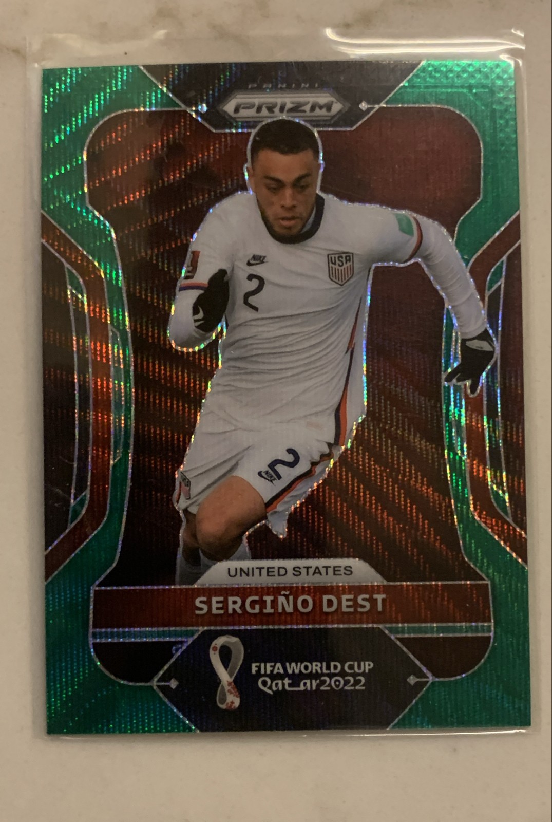 2022 Panini Prizm World Cup Qatar - Sergino Dest #206 Green Wave Prizm