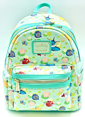 Loungefly x Pokémon Water Type Lily Pad All Over AOP Print Mini Backpack NWT