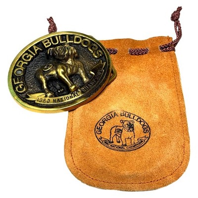 Heritage Mint Brass Belt Buckle Georgia Bulldogs 1980 NCAA Champs