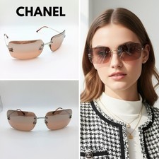 CHANEL Sunglasses Pre-Owned Authentic Full Rim Italy Women Full-Rim Designer