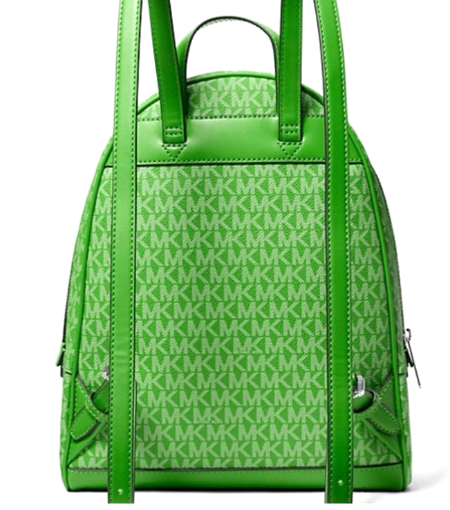 Michael Kors Rhea MD Logo Debossed Zip Backpack - lime New Michael Kors Rhea Medium Signature Logo Backpack Jungle  main image 3