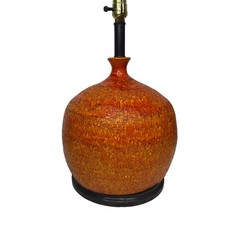 Vintage MCM Atomic 1960s Orange Valcano Lava ...