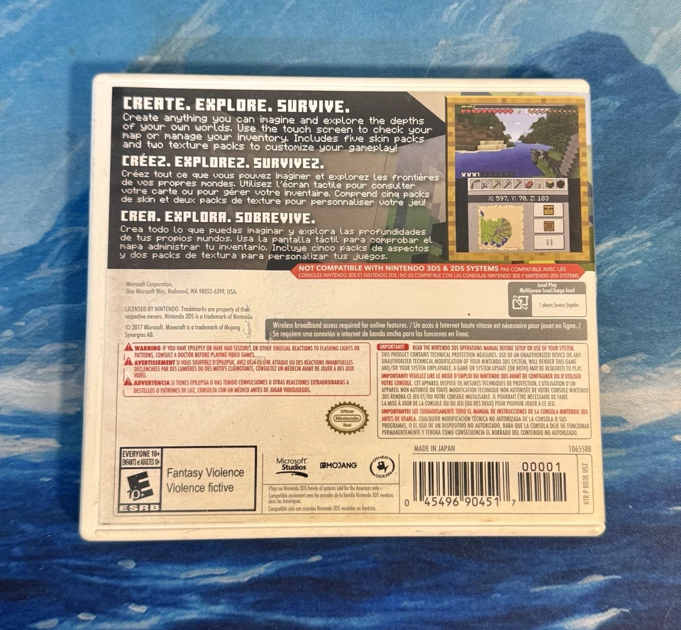 Minecraft: New Nintendo 3DS Edition (Nintendo 3DS, 2017) CIB Complete Working - Image 3 of 4