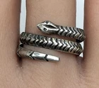 Vintage Taxco Mexico Sterling Silver Snake Ring Signed J.D. Size approx 7.5