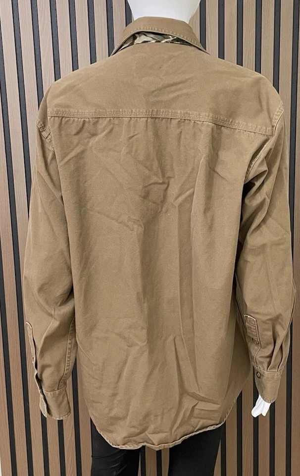 Cabela's Huntig Button Up Shirt Men's M Brown Camo Collared Long Sleeve Cotton - Image 3 of 4