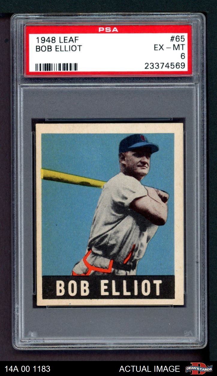 1948 Leaf #65 Bob Elliott Braves RC PSA 6 - EX/MT