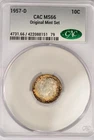 1957 D Toned Roosevelt Dime CAC MS 66 See Video Toning Silver Coin 10C CACG