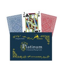 PLATINUM ACETATE QUALITY PLAYING CARDS DECK MODIANO REGULAR INDEX BLUE RED NEW