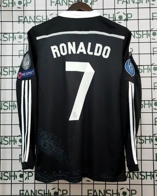 2015 レアル・マドリード　ドラゴンユニフォームRonaldo 7 黒 Real Madrid 2014-2015 UCL Long Sleeve Black Jersey Dragon
