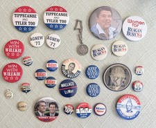 Lot Of 30 Original Vintage Presidential Political Buttons Pins 24 Different Pins