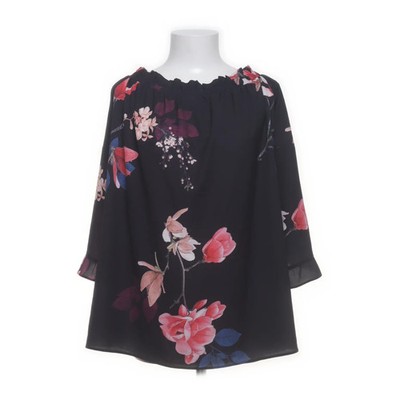 City Chic, Top, Größe: M, Schwarz/Mehrfarbig, Elasthan/Polyester, Blumen #CF7