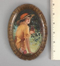 Antique 1916 COCA-COLA Soda Elaine PASSAIC Advertising Tin Litho Tip Tray Sign