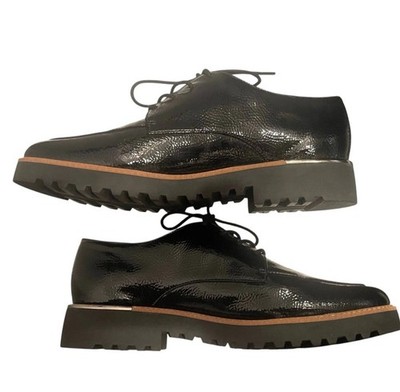 Franco Sarto Charles Patent Black Lug Sole Lace Up Derby  display picture 3