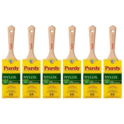 Genuine Purdy 6 Pack Nylox Moose Flat 2-1/2'' Paint Brushes 144232225-6PK