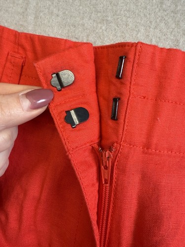 Ann Taylor Linen Size 6 Cotton Orange High Rise Shorts NWT Coastal Bold - Picture 8 of 12