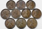 1909 - 1920 P Mint Circulated Lincoln Wheat Penny Cent Lot * 10 Coin Set  * #3