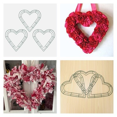 3-Pack 13” Heart-Shaped Wire Wreath Frames – DIY Crafts Home