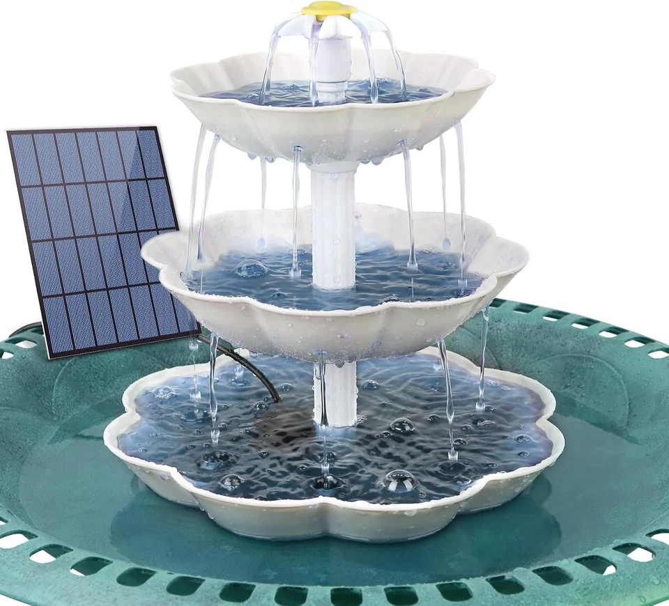 Solar Springbrunnen,3-stufige Vogeltränke zum Selbstbauen für Garten oder Balkon - Bild 3 von 4