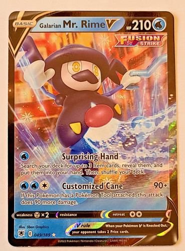 Pokemon TCG: Galarian Mr. Rime V Astral Radiance #049/189 Full Art MINT