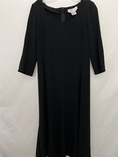 MAX MARA Made In Italy Black Crepe Midi Dress Size 8
