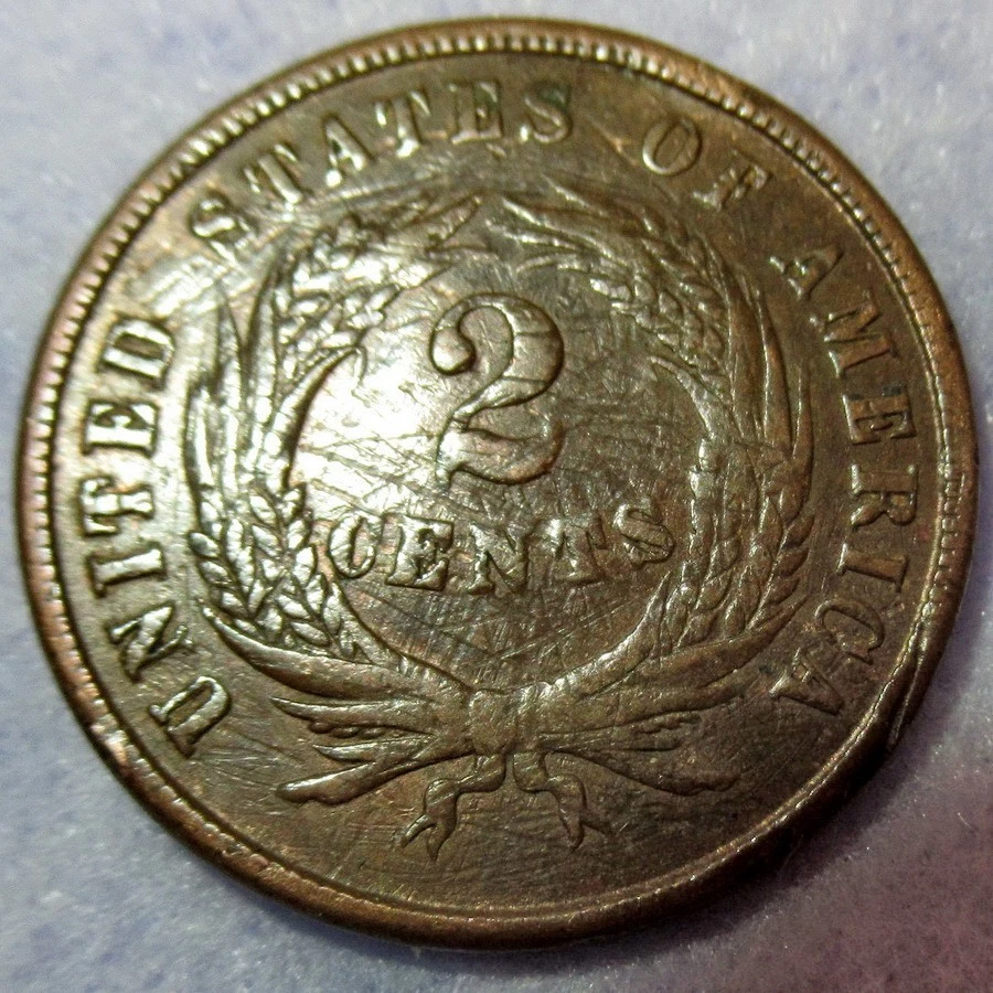 1864 TWO CENTS SHIELD COIN RARE/SCARCE CIVIL WAR ERA PIECE 1870 TWO CENTS SHIELD - Image 2 of 2