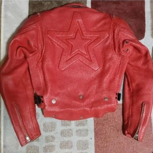 KADOYA Black Star HEAD FACTORY Red Motorcycle Jacket M Rare Custom MFJ Racing - product listing photo