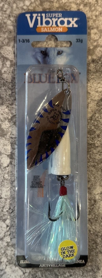 Blue Fox Super Vibrax Salmon Glow Discontinued