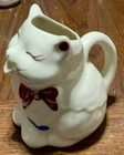 VTG Shawnee Puss n Boots Creamer Pitcher White Cat Kitten Pottery Ohio USA