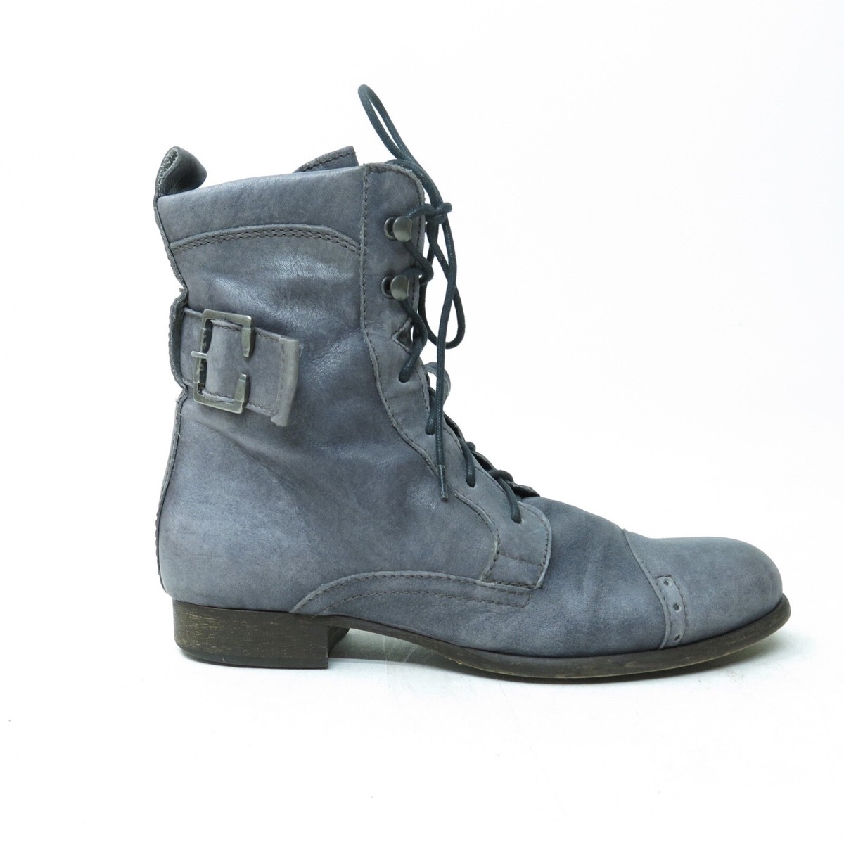 Lavorazione Artigiana Bata Vera Pelle Lace Up Combat Gray 