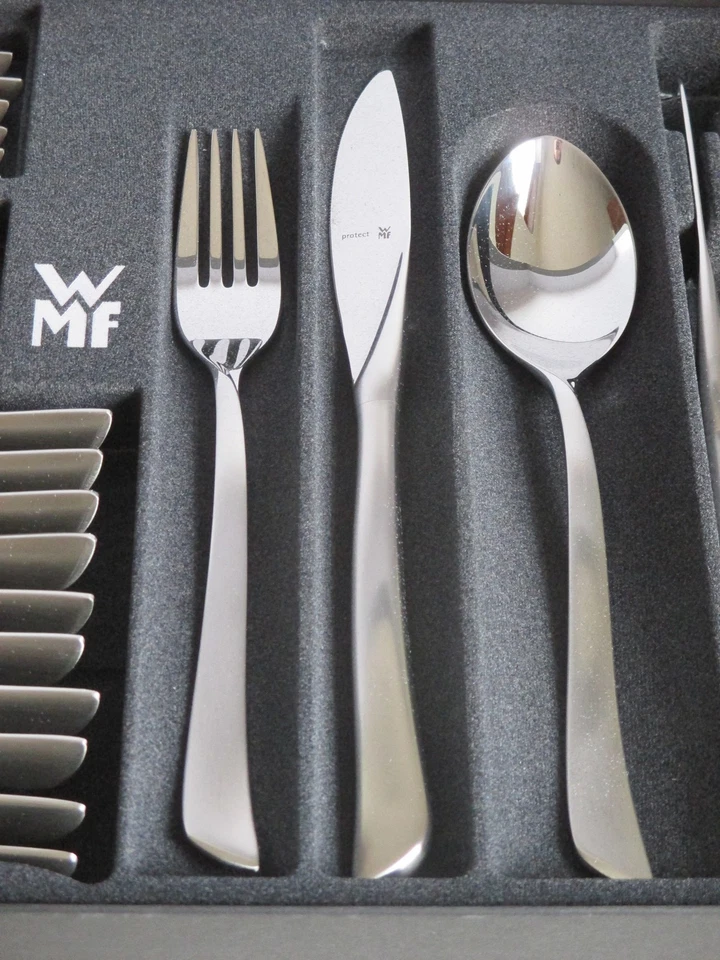 WMF BESTECK VIRGINIA CROMARGAN PROTECT 30-TEILIG EDELSTAHL TEILMATTIERT - Bild 2 von 2