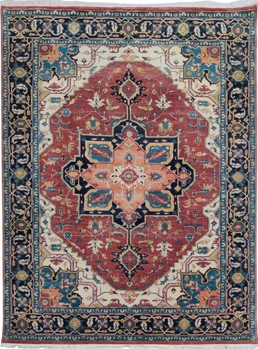 Vintage Heriz 6 x 8 Hand Knotted Area Rug 100% Wool Rust Blue 175x242 Authentic - Picture 21 of 24