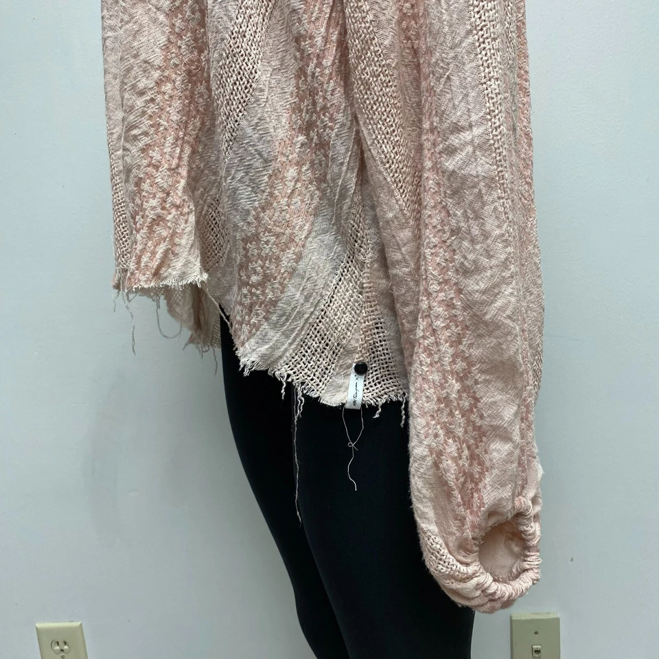 Top One X One Cucharadita Rosa Melocotón Manga Globo Ojo de Cerradura Viscosa Deshilachado XS Foto 2 de 4