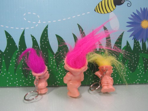 DOS LLAVEROS TROLL Y TROLL (#2) - Llaveros de 2"" y 2 3/4"" Hermoso Troll - NUEVO - Imagen 7 de 12