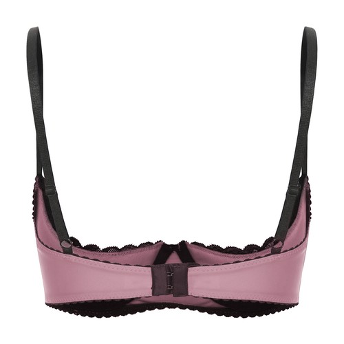 AU Women's Lace 1/4 Cup Shelf Bra Underwire Push Up Tops Lingerie Balconette Bra - Picture 63 of 71