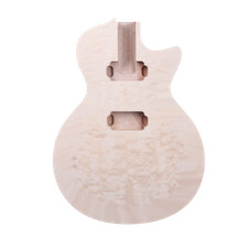 New guitar body replacement Mahogany quilted Maple Veneer Set in Heel HH Pickup