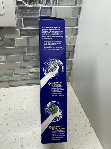 CVS EasyFlex Infinity Electric Rechargeable Oscillating Toothbrush 2 Brush Head - Picture 3 of 4