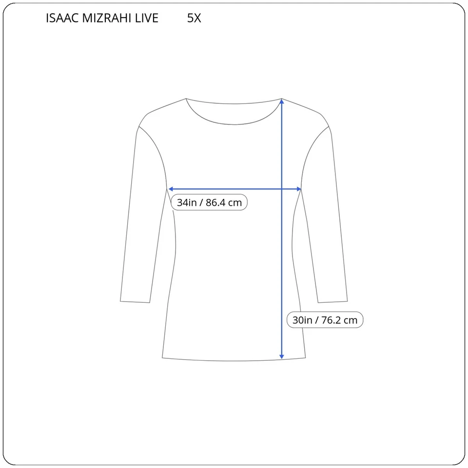 Camiseta túnica Isaac Mizrahi Live QVC para mujer 5X Plus manga 3/4 púrpura informal Foto 2 de 4