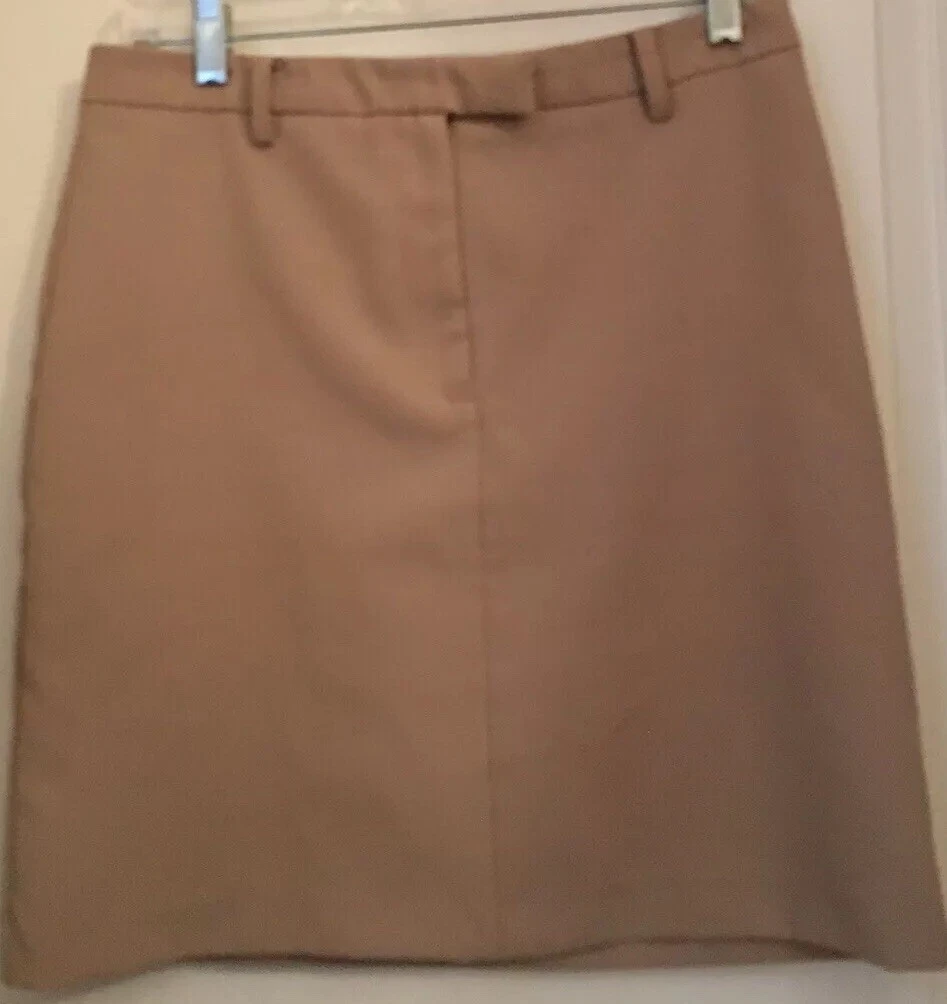 New York And Company Tan Khaki Beige Pencil Skirt Straight Size 8 City Stretch