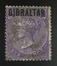 MOMEN: GIBRALTAR SG #6 1886 USED £225 LOT #64352