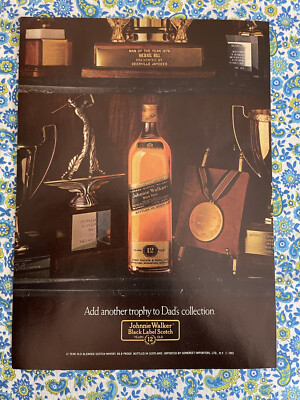 Vintage 1981 Johnnie Walker Print Ad Add Another Trophy To Dad s Collection