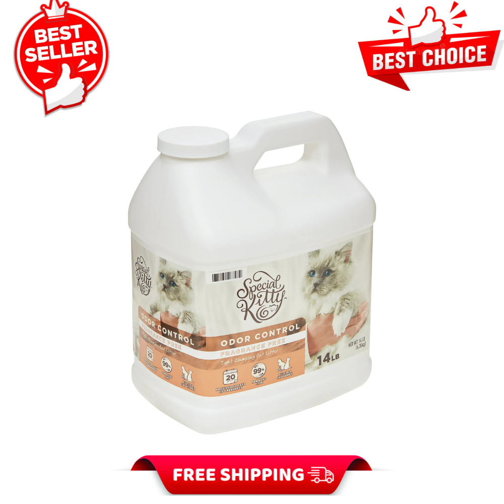 New Special Kitty Odor Control Tight Clumping Cat Litter, Fragrance Free, 14 lb