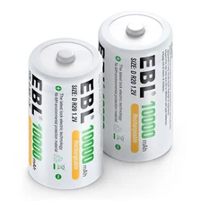 D Cell Batteries NI-MH 10000mAh / D  Rechargeable Battery   Lot