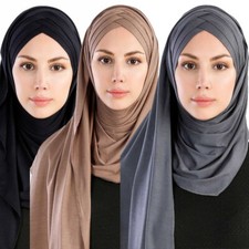Jersey Hijab criss cross Turban pull on ready made Abaya Scarf instant