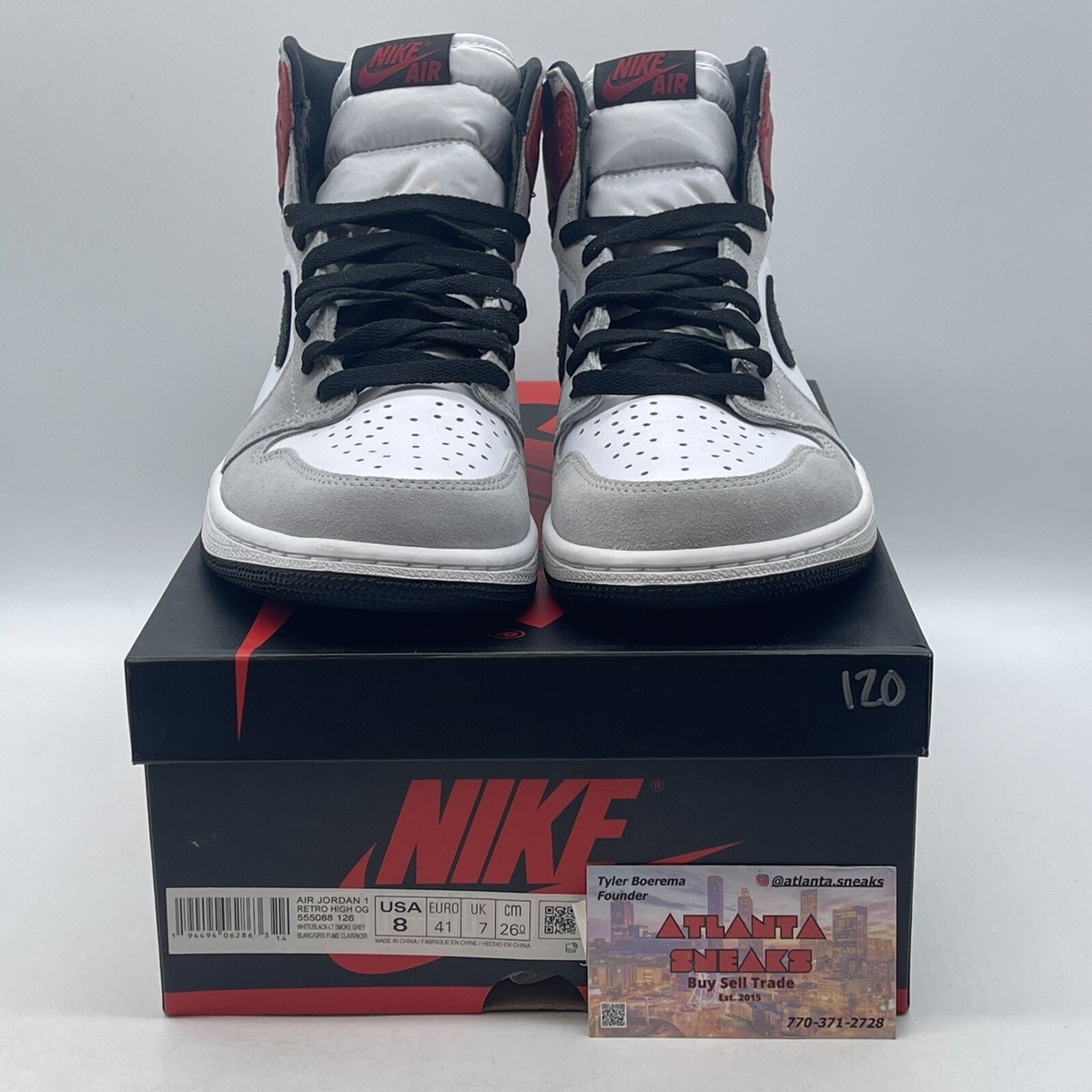 Size 8 - Jordan 1 Retro High OG Smoke Gray 2020 Red Black Size 8 - Jordan 1 Retro High OG Smoke Gray 2020 Red Black