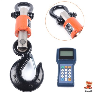 10000kg 10T HD Wireless Electronic Digital Hanging Crane Scale W/ Handheld Meter
