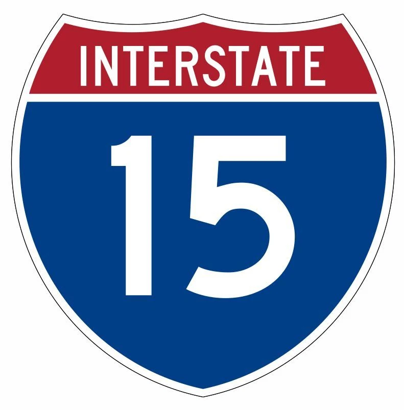 WINTER PARK PRODUCTS Interstate 15 Sticker Decal R889 Highway Sign