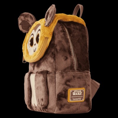 Loungefly Star Wars Plush Ewok Wicket Mini Backpack + Wallet  display picture 2